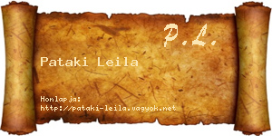 Pataki Leila névjegykártya